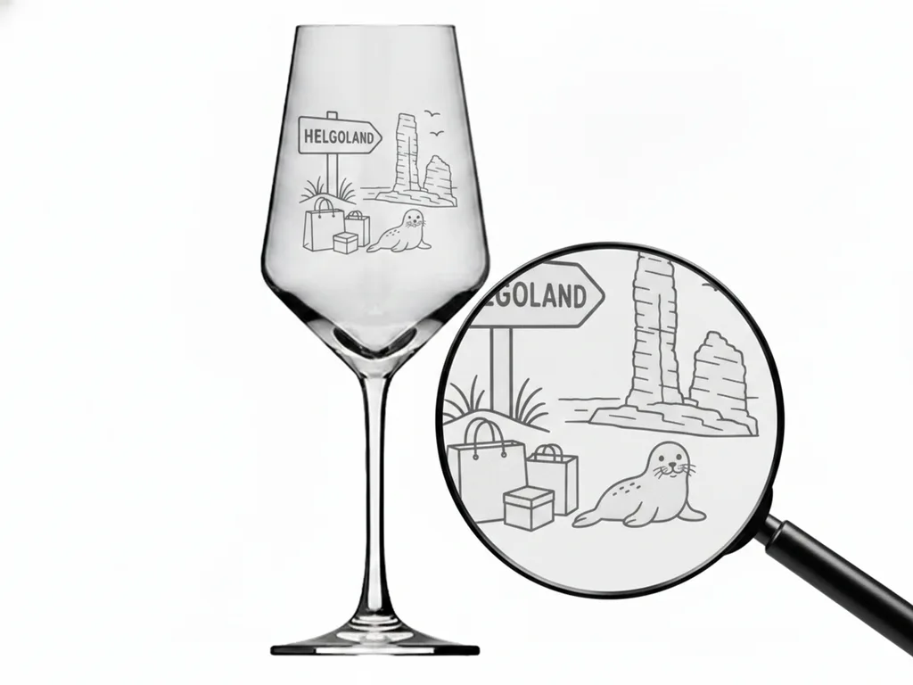 Weinglas Insel Helgoland Gravur spülmaschinenfest 350 ml hochwertig und vielseitig