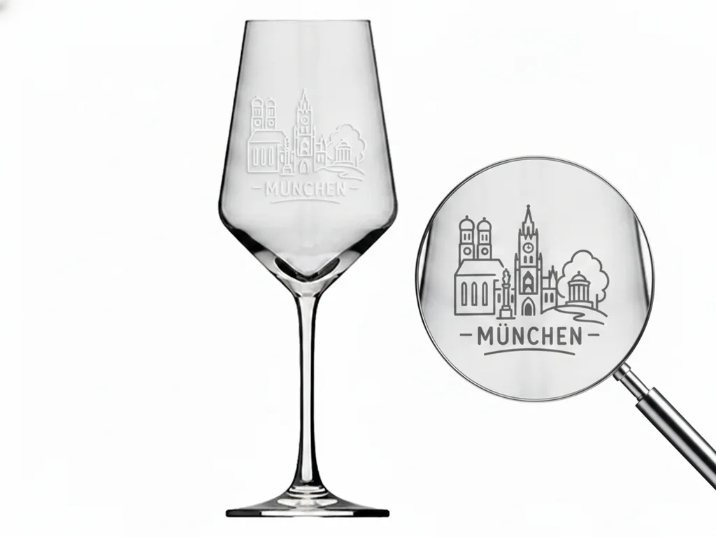 Weinglas Gravur München 350ml spülmaschinenfest robust und langlebig
