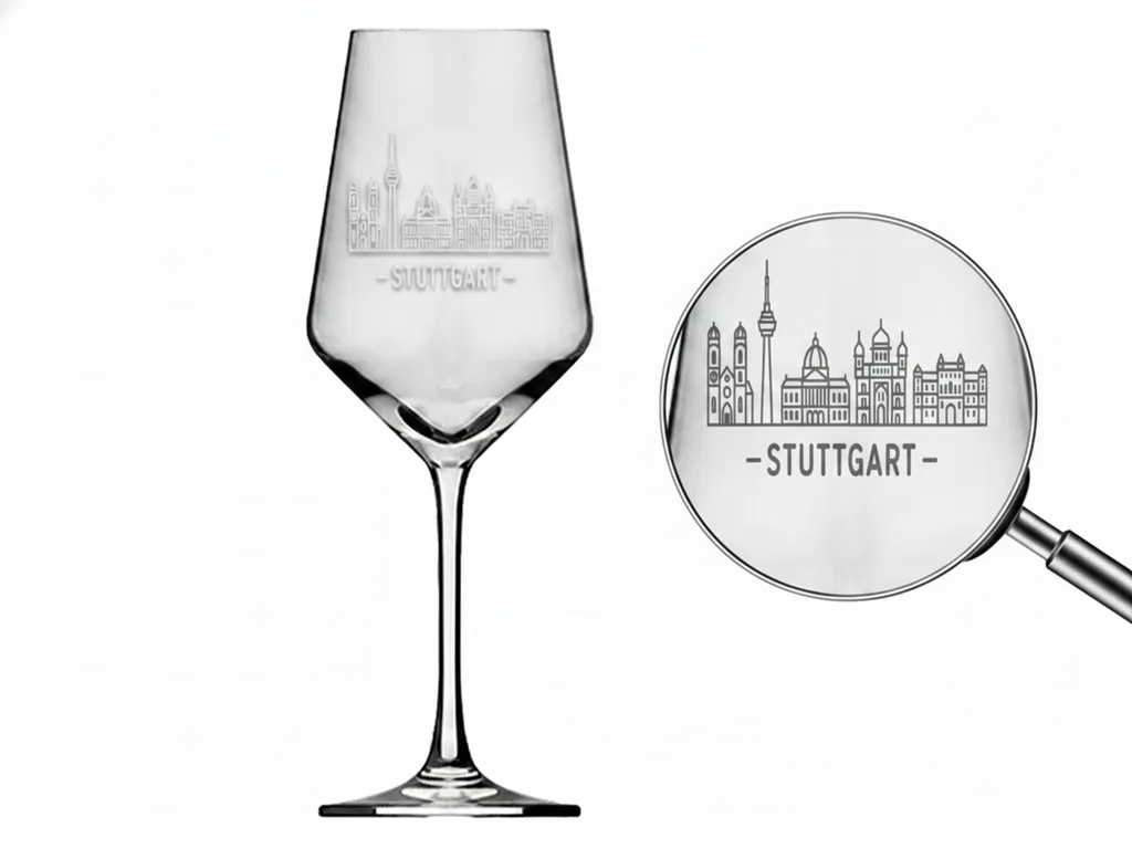 Weinglas Gravur Stuttgart 350ml spülmaschinenfest und hochwertig gestaltet
