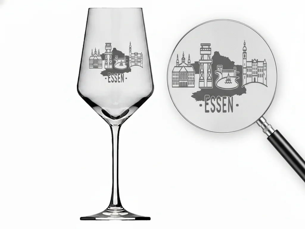 Weinglas Gravur Essen 350ml spülmaschinenfest langlebig und stylish