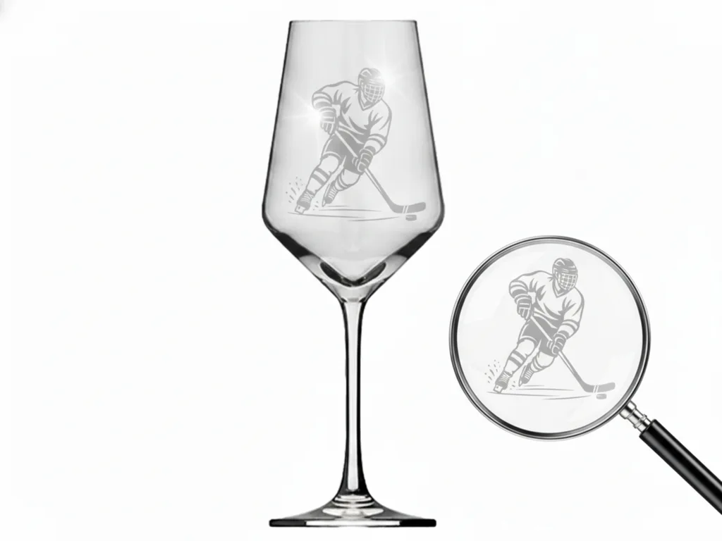Weinglas Gravur Eishockey 350ml spülmaschinenfest für Rot- und Weißwein