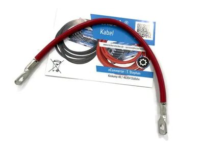 Batteriekabel 16 mm² 30cm mit Kabelschuhen M8 Rot