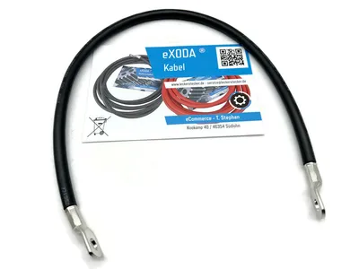 eXODA Batteriekabel 25 mm² 50cm M8 Schwarz für 12V Fahrzeuge Auto Boot Motorrad hochwertig