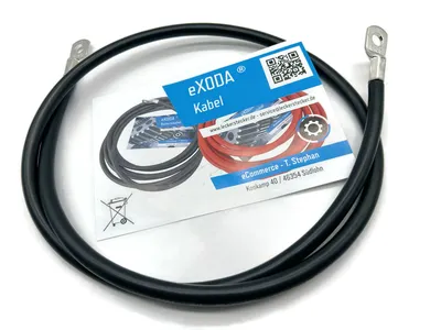 Batteriekabel 25 mm² 100cm mit M8 Kabelschuhen Schwarz