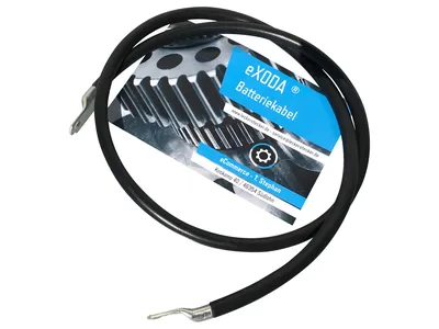 Batteriekabel 50 mm² 100cm mit M10 Kabelschuhen Schwarz flexibel und hochwertig