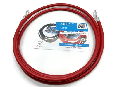 Batteriekabel 25 mm² 200cm M10 Rot flexible Verarbeitung made in Germany