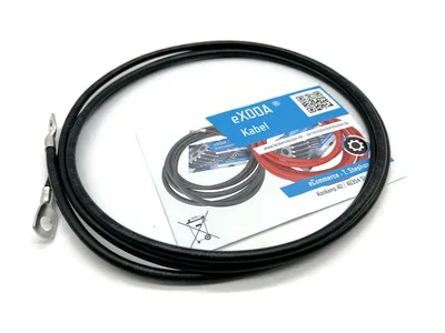 Batteriekabel 10 mm² 200cm mit M8 Kabelschuhen Schwarz