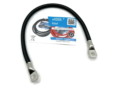 Hochleistungsbatteriekabel 50 mm² 50cm M10 Schwarz flexibel für Auto Boot Motorrad