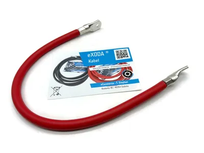 70 mm² Batteriekabel 50cm mit M8 Kabelschuhen Rot 99 Prozent Kupfer für Auto Boot Motorrad