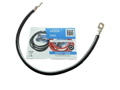 eXODA Batteriekabel 35 mm² 50cm M10 Schwarz flexibel hochqualitativ für Auto Boot Motorrad bis 470A