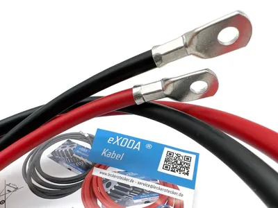 Batteriekabel Set 35mm² 100cm M8 Hochleistungskabel Rot Schwarz für Auto Boot Motorrad 235A 12V