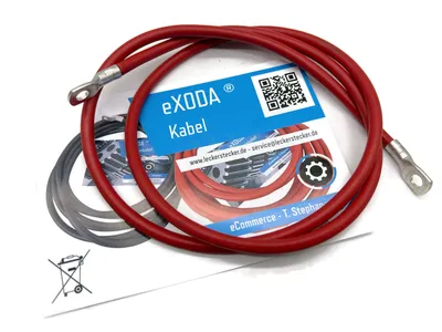 Batteriekabel 10 mm² 100cm mit M6 Kabelschuhen Rot