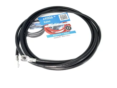 Batteriekabel 10 mm² 300cm mit M6 Kabelschuhen Farbe Schwarz