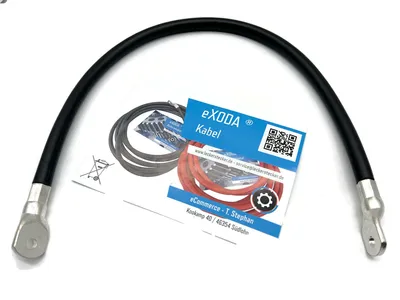 Batteriekabel 50 mm² 50cm mit M6 Kabelschuhen Schwarz flexibel hochwertige Verarbeitung