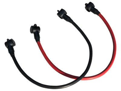 Batteriekabel mit Polschutzkappen und Ösen Set 35 mm² 50cm Kupfer M8 rot schwarz