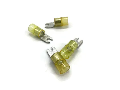 eXODA Gabelkabelschuh 16mm2 bis 25mm2 M5 isoliert 4x Ringöse Quetschkabelschuhe
