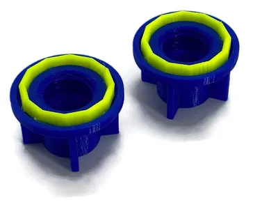 Silikontuben Verschluss mit Abdichtungsring Blau Gelb - 2er Pack aus Kunststoff