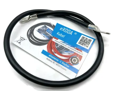 Batteriekabel 35 mm² 75cm mit Kabelschuhen M10 Schwarz flexibel und hochqualitativ
