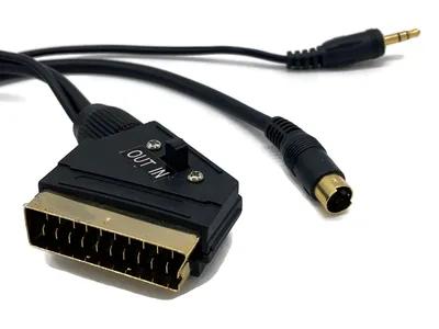 S-Video / Klinke 3,5mm Stecker auf Scart Stecker mit IN OUT Umschalter 3m