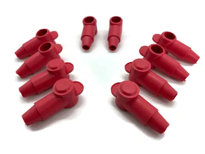 eXODA 10x Polschutzkappe Rot für Kabel 1,5 bis 10 mm² Kopf 14mm temperaturbeständig