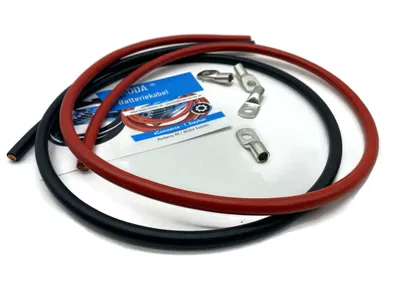 25mm2 Batteriekabelset 4x M8 Kabelschuh 1m rot schwarz - Hochwertige Kabel für zuverlässige Verbindungen