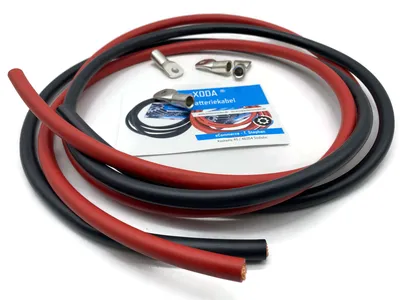 70mm2 Batteriekabel Set 2m Rot Schwarz 4x M8 Kabelschuh für vielseitige Anwendungen