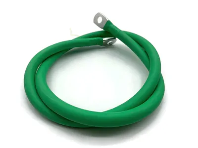 Batteriekabel 25 mm² 75cm Kupfer Stromkabel mit Ringösen M8 Grün
