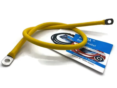 Batteriekabel 25 mm² 75cm Kupfer Stromkabel mit Ringösen M8 Gelb