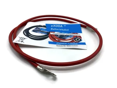 Batteriekabel 10 mm² 100cm Kabelschuhe M6 und M8 Rot