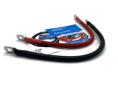 Kabel Set 25 mm² 30cm mit Schrumpfschlauch und M8 Kabelschuhen Rot Schwarz