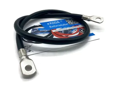 Batteriekabel 35 mm² 75cm Kabelschuhe M10 und M8 Schwarz