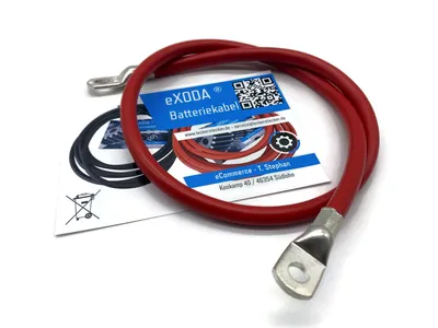 Batteriekabel 35 mm² 75cm Kabelschuhe M10 und M8 Rot