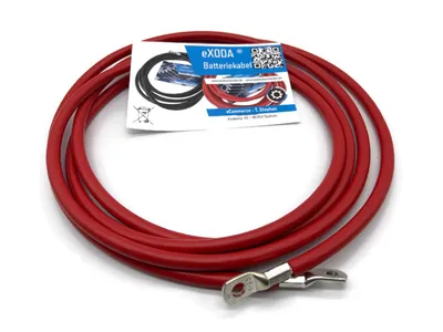 eXODA Batteriekabel 25 mm² 300cm M8 Rot flexibel hochwertig für Auto Boot Motorrad