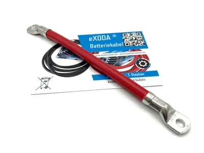Batteriekabel 50 mm² 20cm mit Kabelschuhen M8 Rot flexibel 99 Prozent Kupfer 20160 Watt