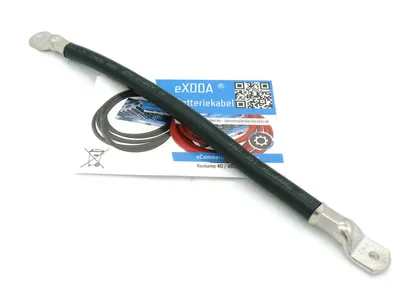 eXODA Batteriekabel 70 mm² 30cm M6 M8 Schwarz - Hochwertiges flexibles Kabel für Auto Boot Motorrad