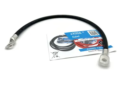 Batteriekabel 35 mm² 50cm M8 M10 Schwarz flexibel max 5645 Watt 12V für Auto Boot Motorrad