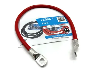 Batteriekabel 35 mm² 50cm M8 M10 Rot flexibles Kupferkabel für Auto Boot Motorrad KFZ