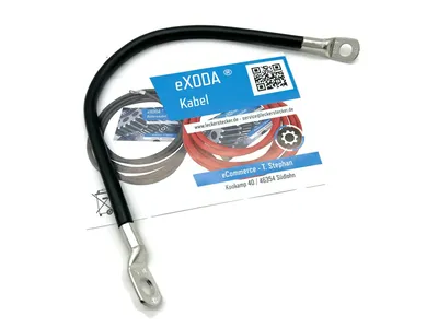 eXODA Batteriekabel 25 mm² 30cm M8 M10 Schwarz für Auto Boot Motorrad hohe Leistung