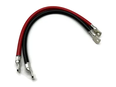 Batteriekabel Set 70 mm² 50cm mit M8 Kabelschuhen Rot Schwarz 99 Prozent Kupfer für KFZ Boot Motorrad